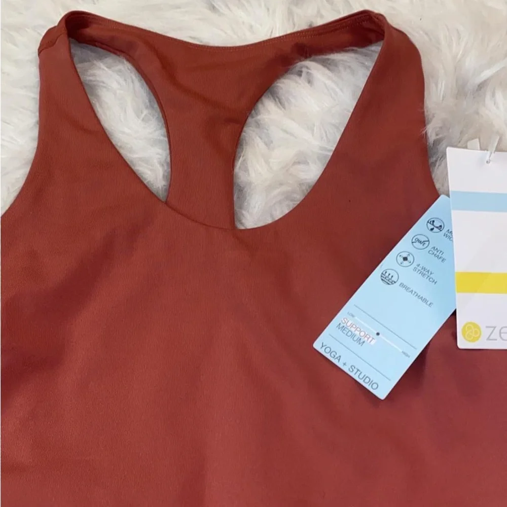 Zella Nordstrom Size XS Yoga Coral Racerback Sports Bra Top - Picture 2 of 8